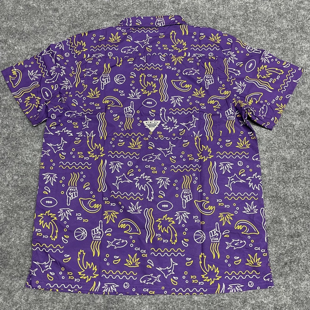 LSU Tigers Shirt Mens Large Purple Columbia PFG Super Slack Tide Vented NCAA - Picture 5 of 14